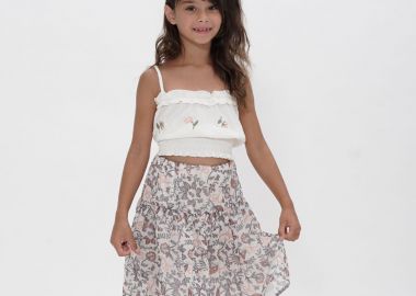 Παιδική φούστα φλοράλ μεσαίου μήκους για κορίτσι | ΕΜΠΡΙΜΕ - Energiers - 